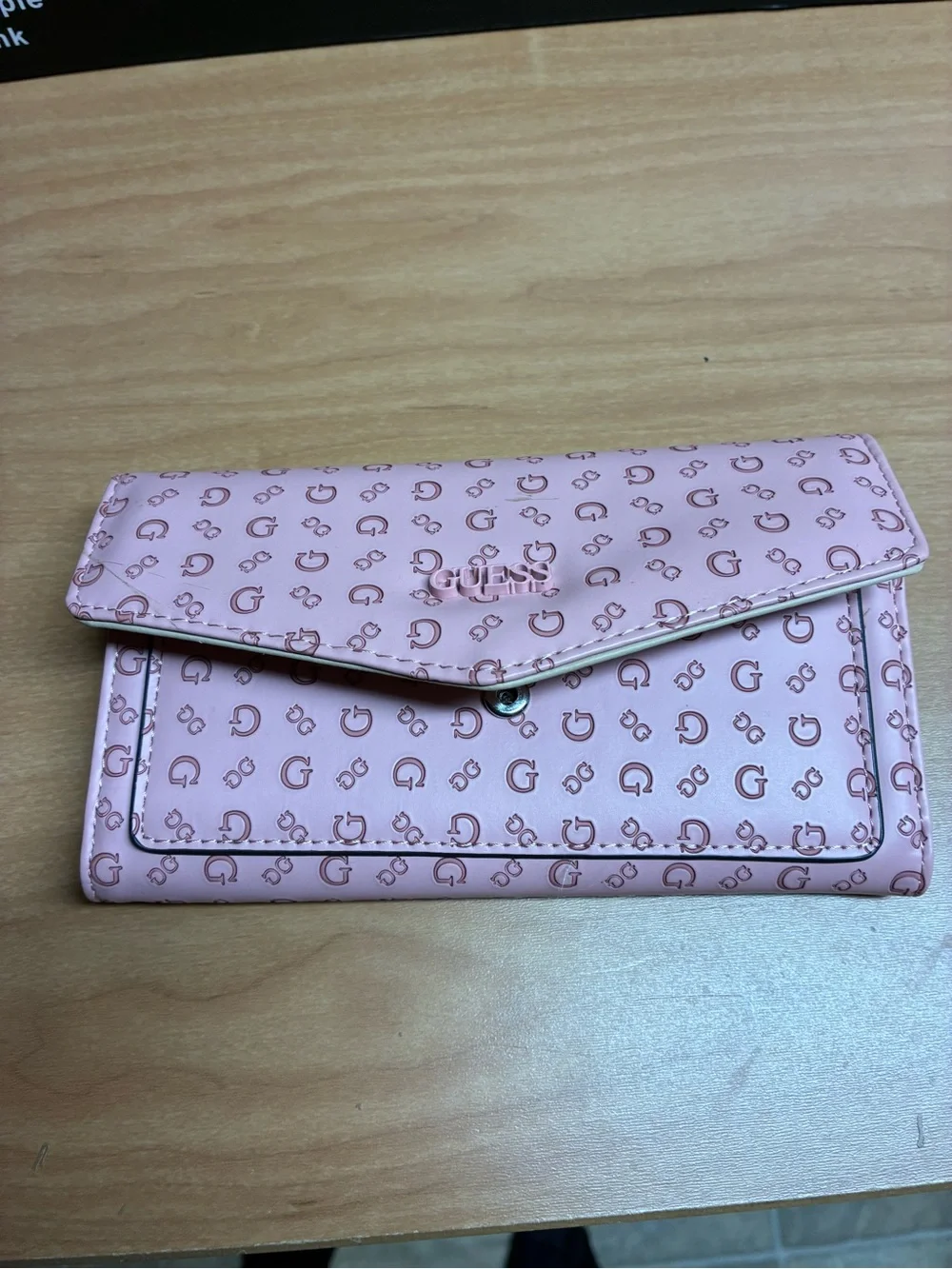Guess Pink Logo Print Envelope Wallet